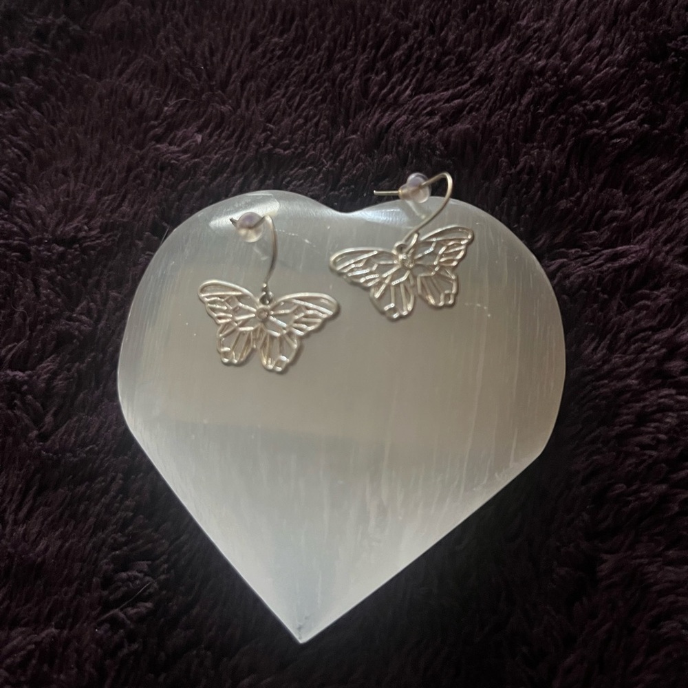 Sliver Butterfly Earrings